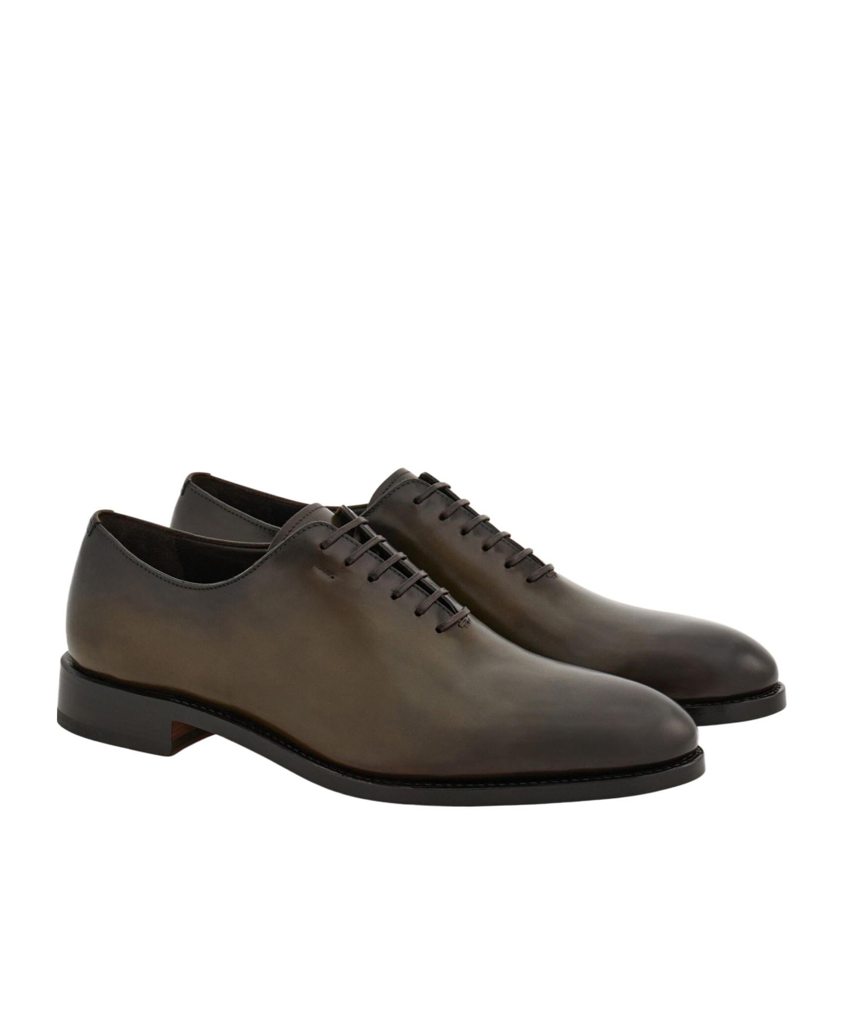 Ferragamo Man Lace-up Shoes Cocoa Size 11.5 Leather In Brown