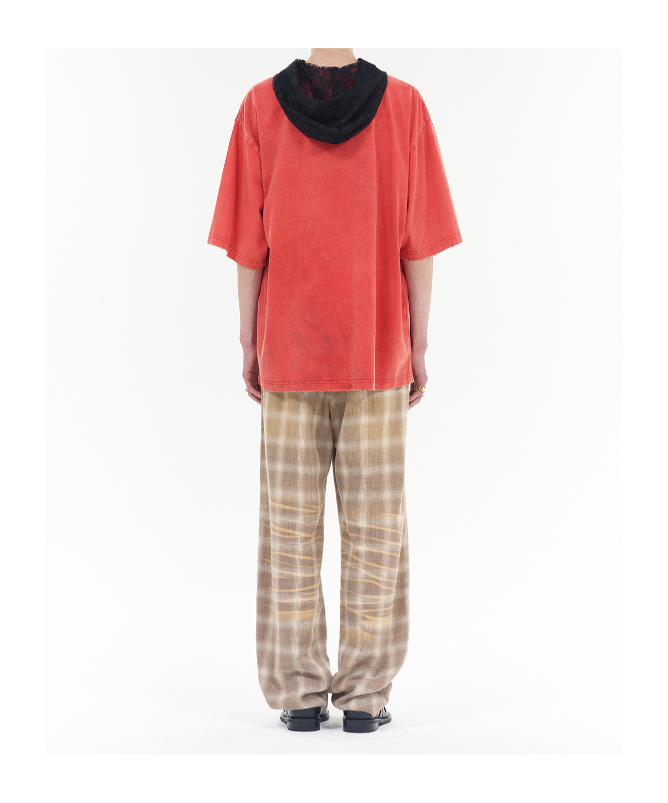 We11 Done Heart Crosslayered Hoodie In Red