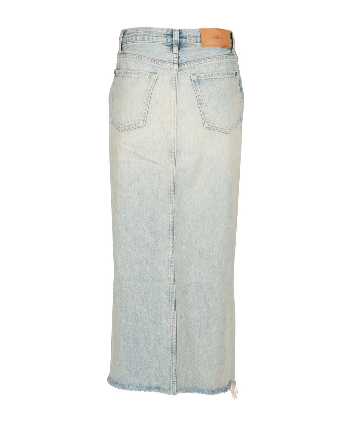 7 For All Mankind Mid Skirt Peaches With Destroyed Hem In Light Blue