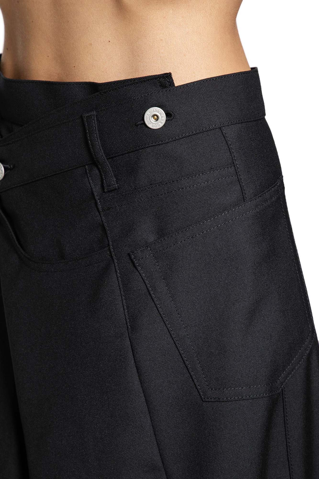 Junya Watanabe Asymmetric Patch Pocket Skirt In Black