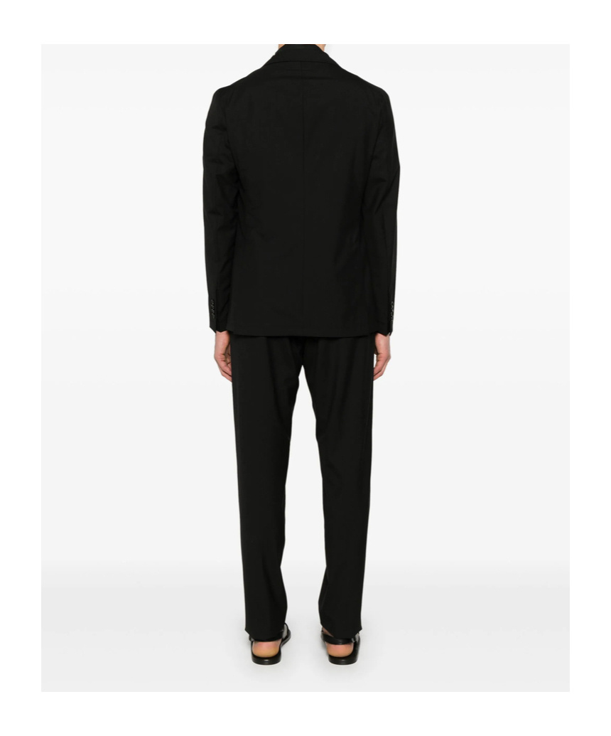 Tagliatore Long-sleeved Jacket With Belt Loops And Pants With Suit In Black