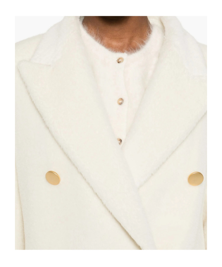 Tagliatore Double-breasted Belted Coat In White