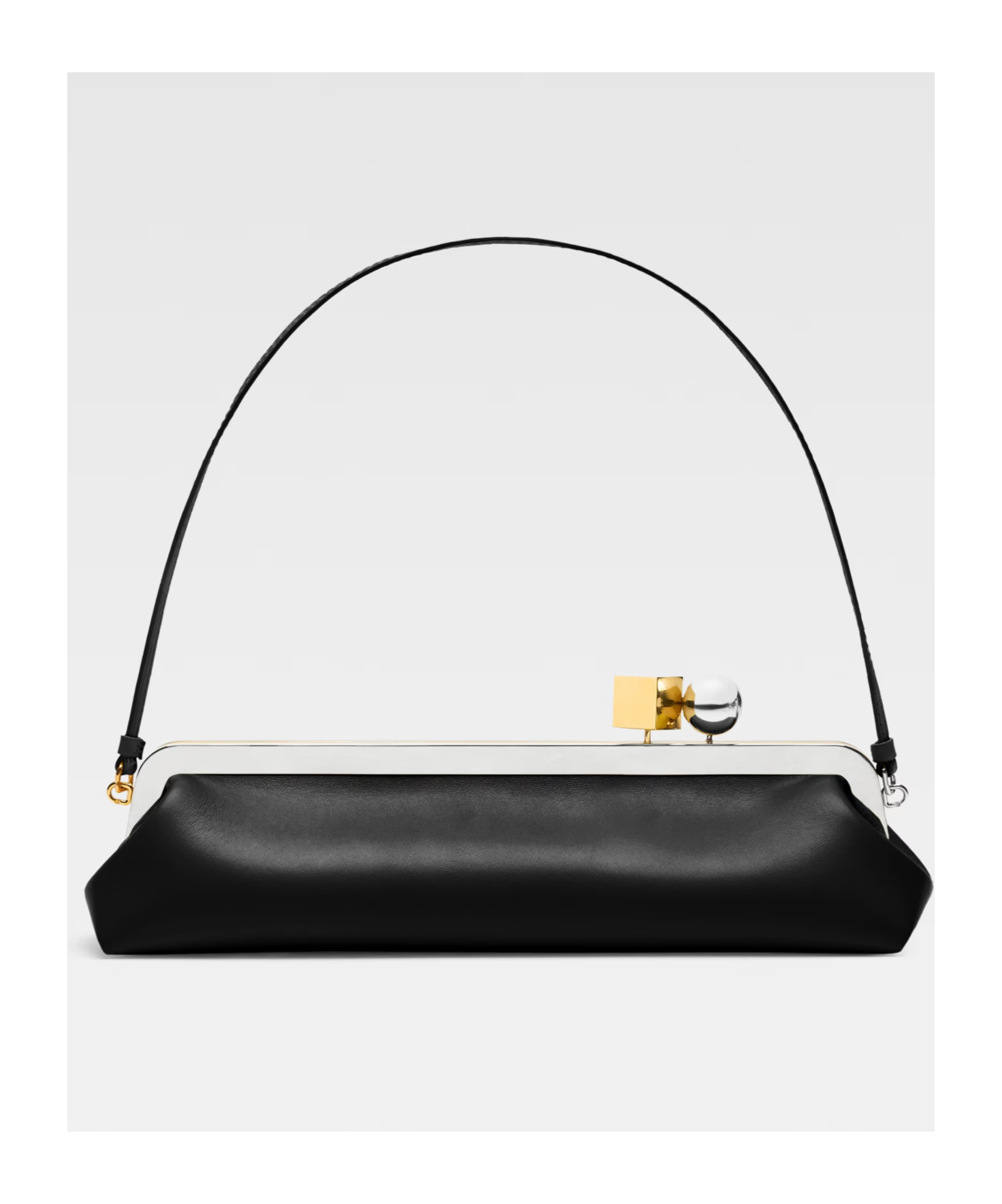 Jacquemus Rectangular Silhouette Clutch Bag With Top Handle In Black
