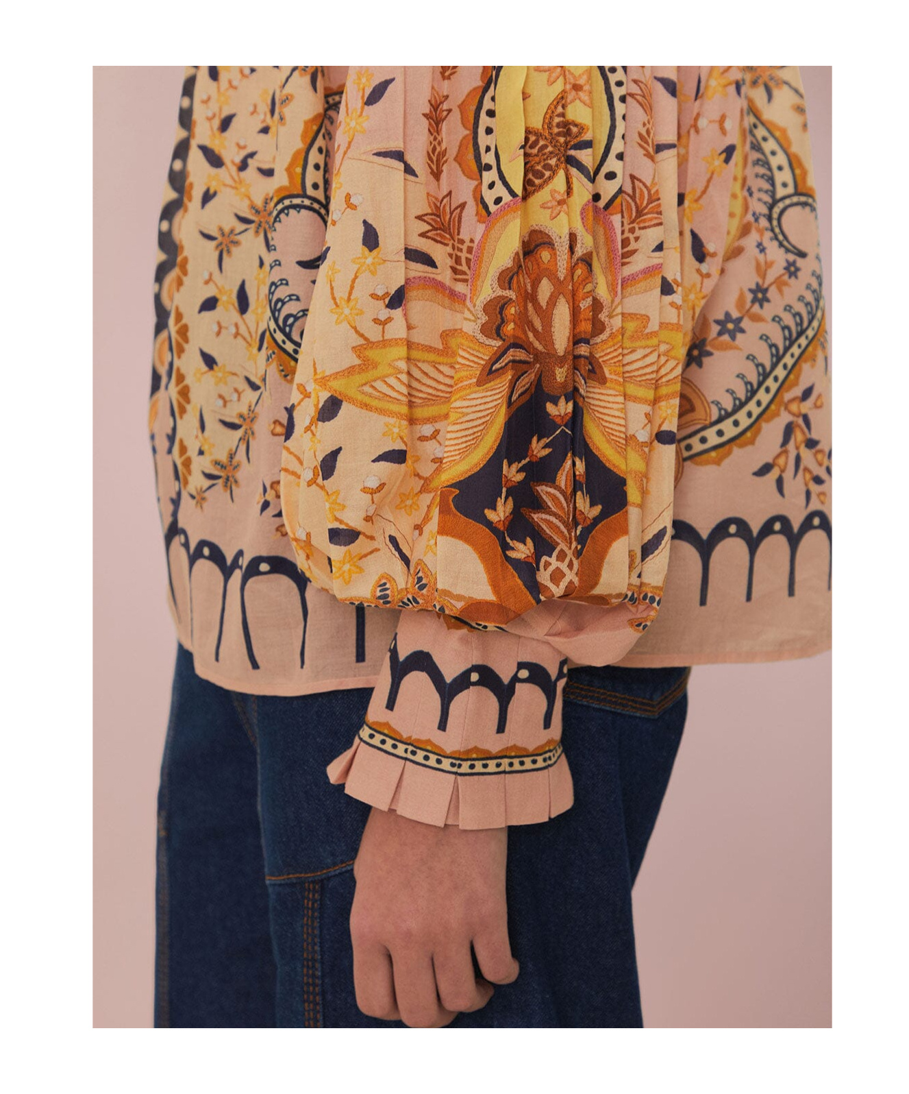 Shop Farm Rio Jaipur Blouse In Nude