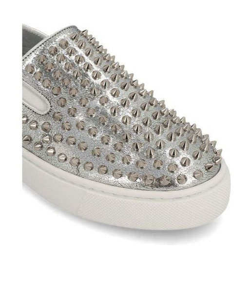 Christian Louboutin White Ab/clear Ab Roller Boat Woman Flat Sneaker In White