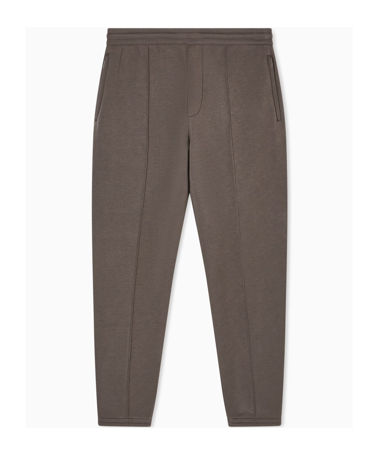 Emporio Armani Elastic Waist Sweatpants In Brown