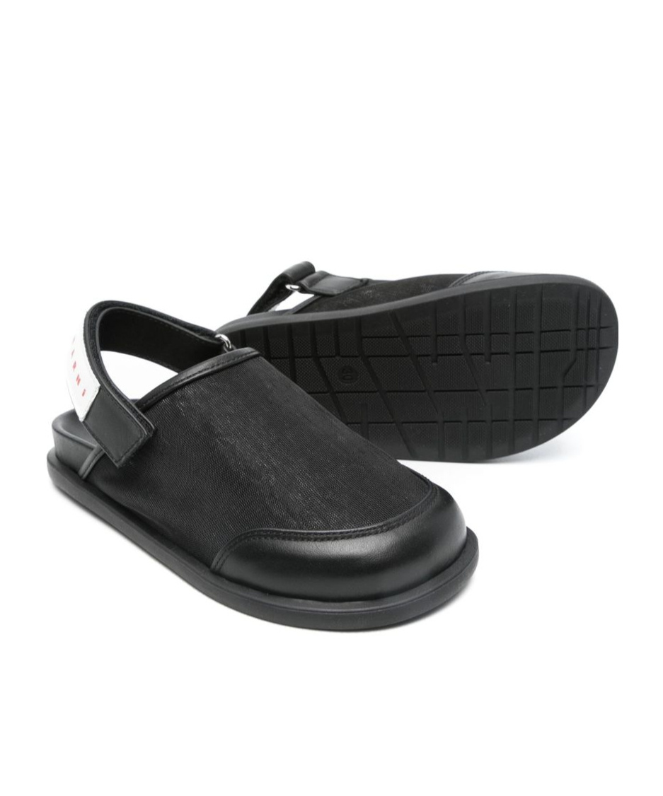 Marni Logo-patch Sandals In Black