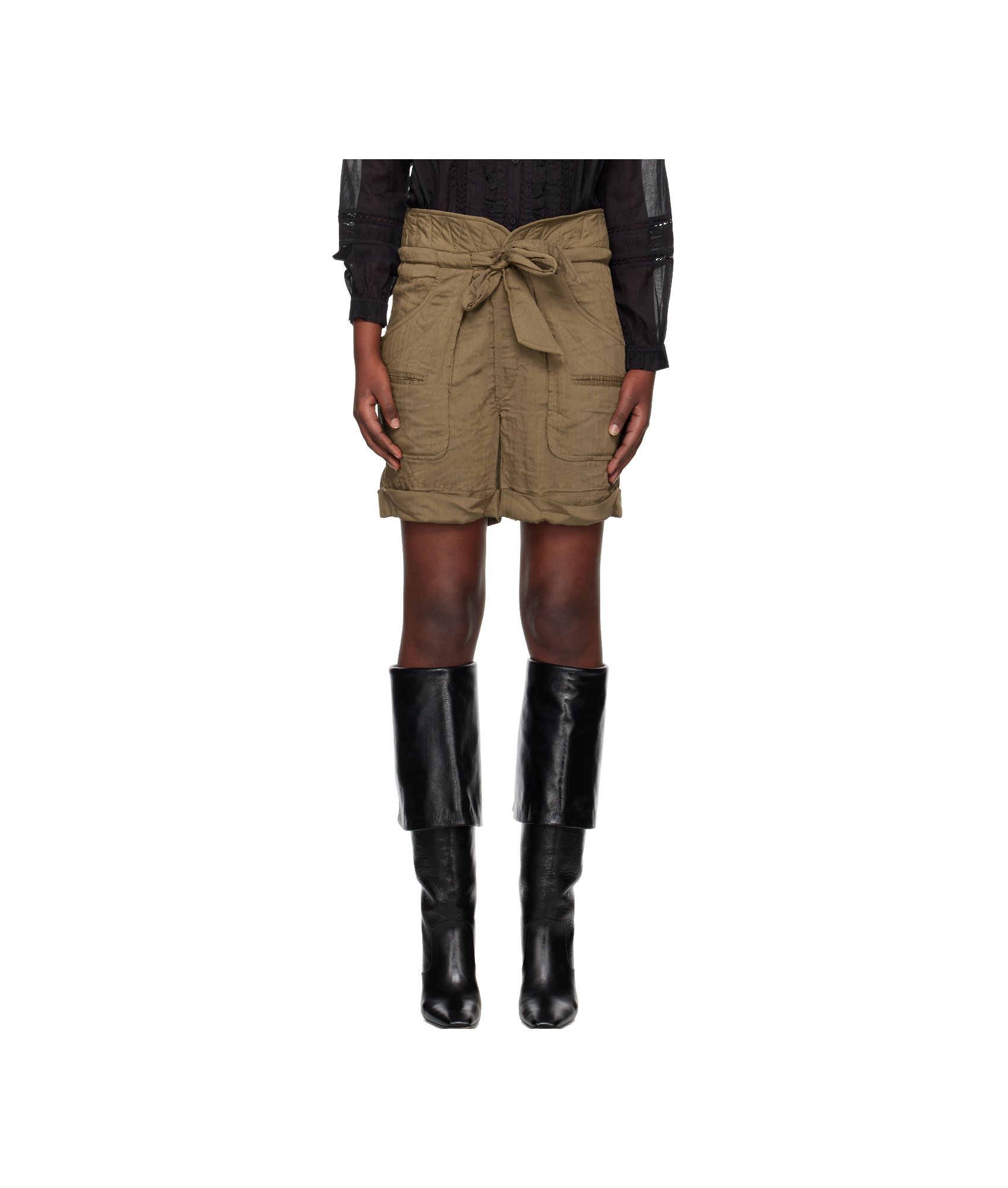 Isabel Marant Étoile Khaki Sereni Shorts In Black