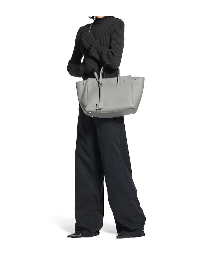 Balenciaga Hampton Small Tote Bag In Gray