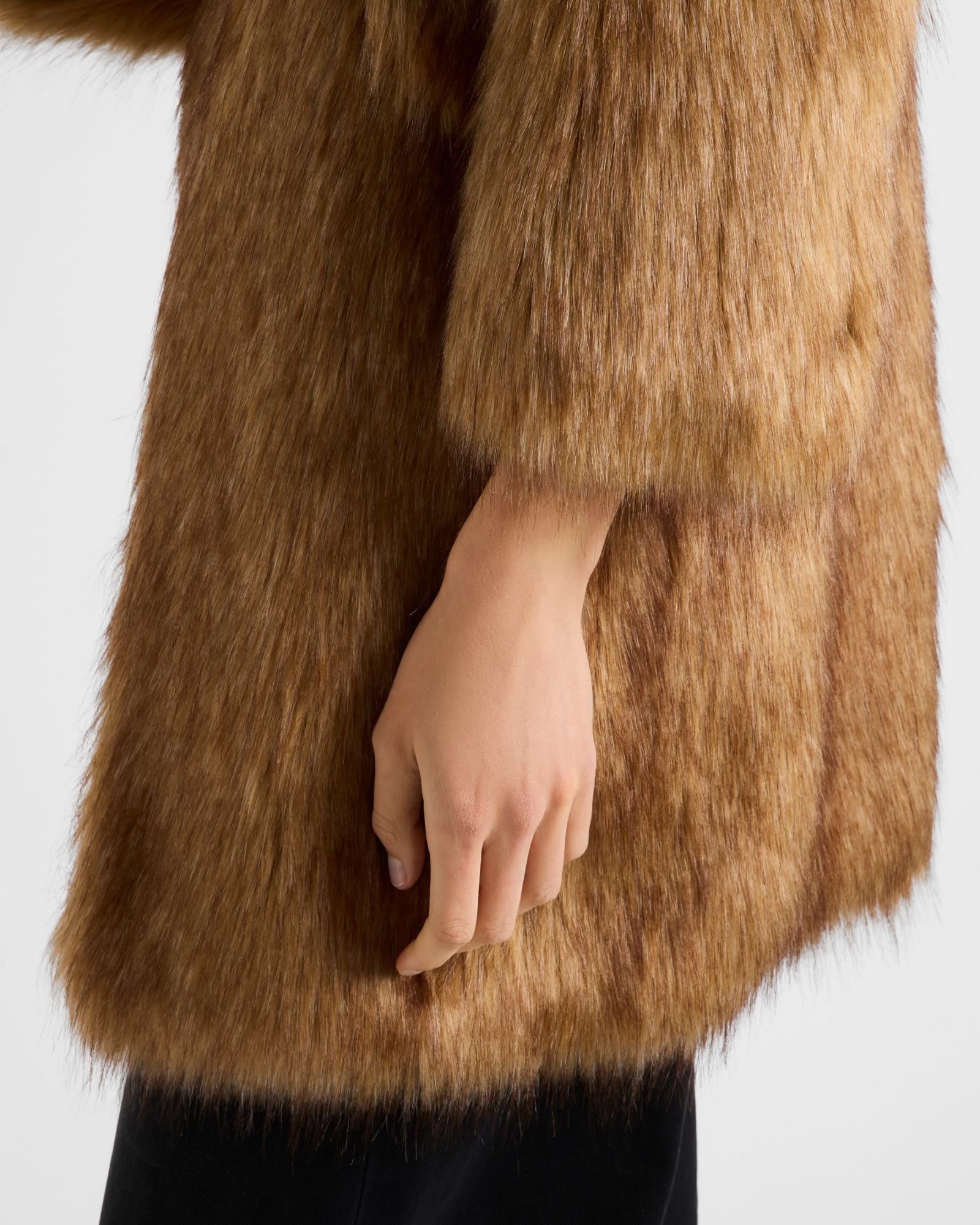 Prada Long-sleeved Coat In Brown