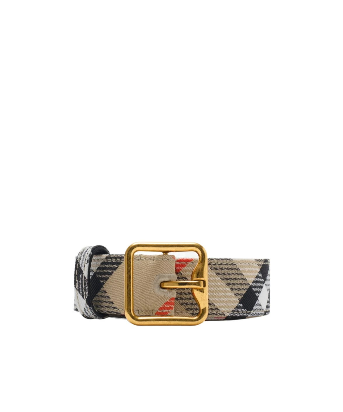 Burberry Check B Buckle Belt In Multicolor