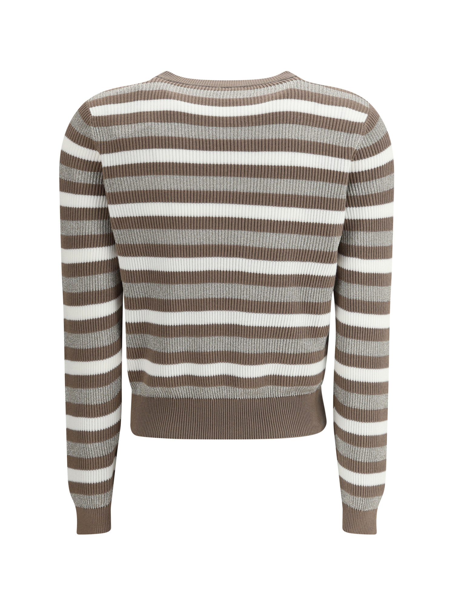 Brunello Cucinelli Women Sparkling Striped Sweater In Brown