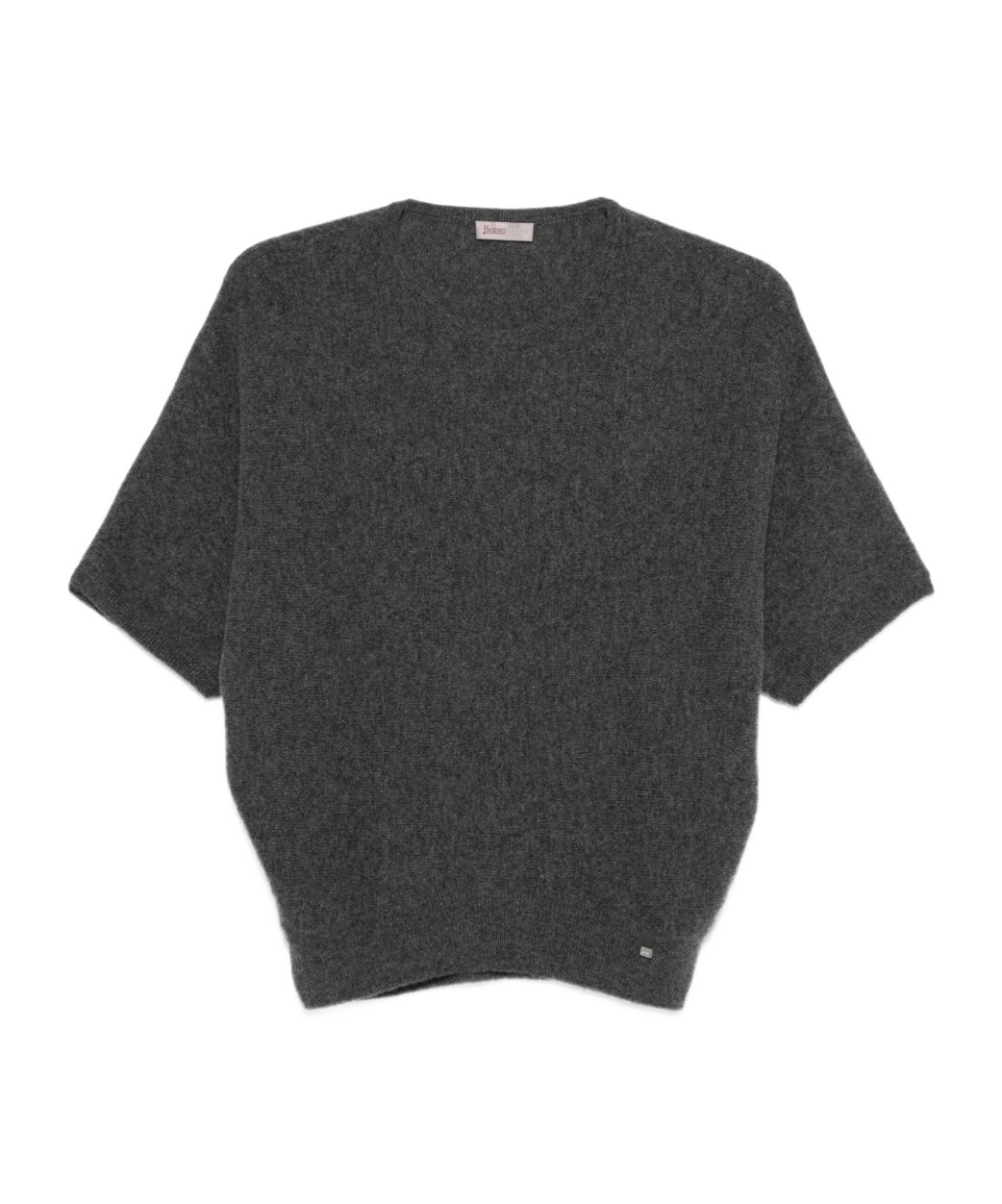 Herno Anthracite Round Neck Sweater In Gray