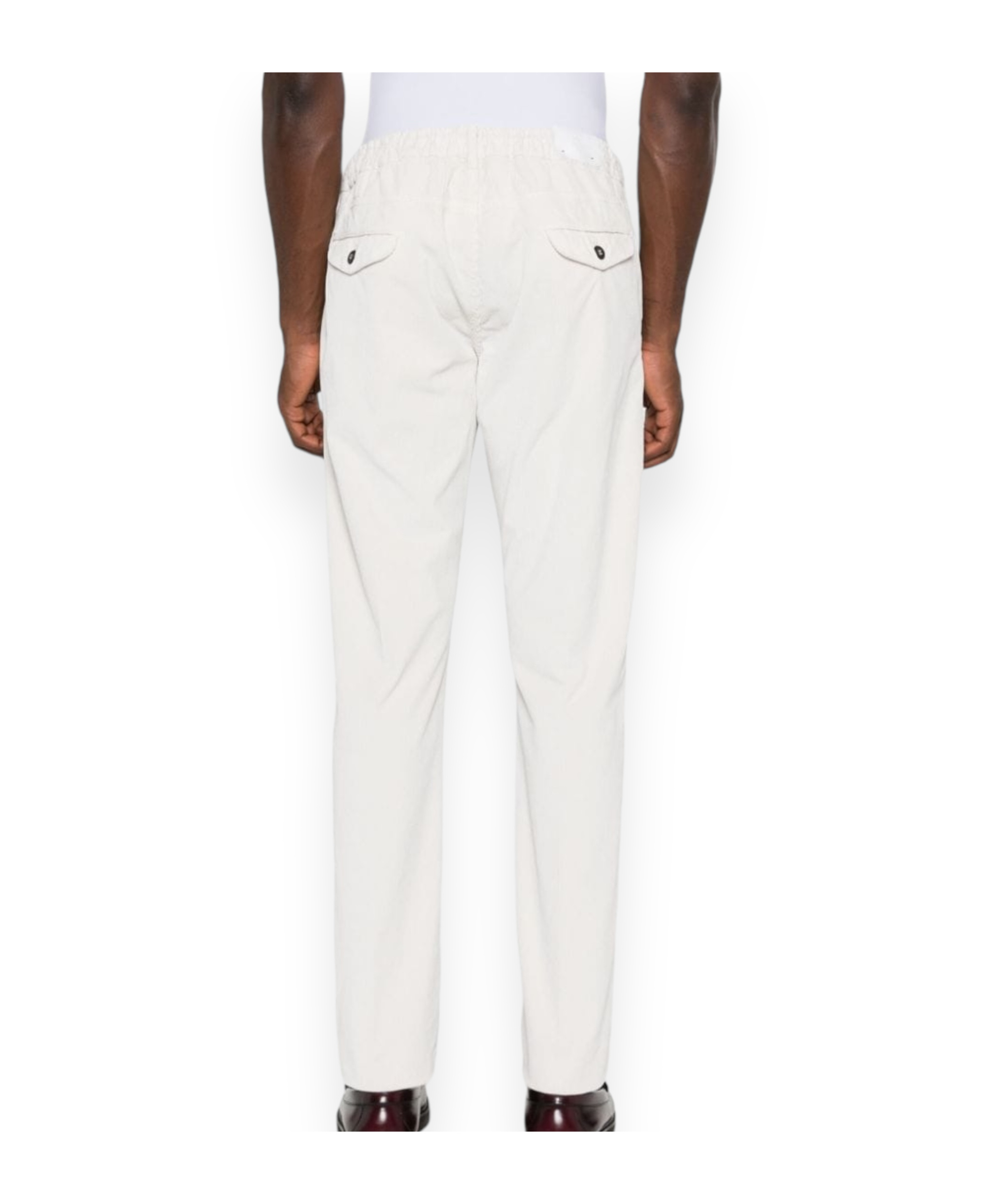 Eleventy Relaxed Fit Trousers Drawstring Waistband In White