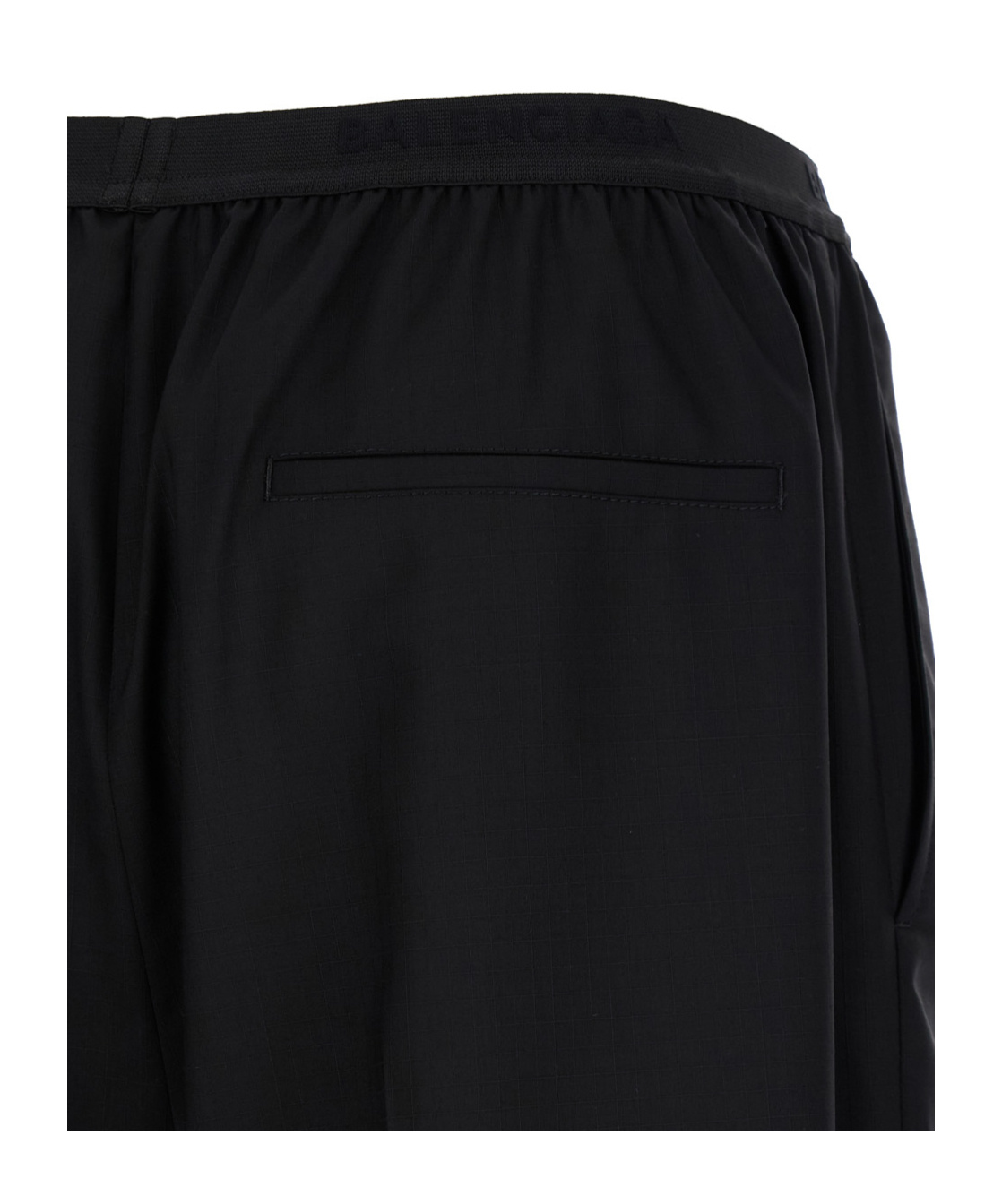 Balenciaga Logo-waistband Loose-cut Trousers In Black