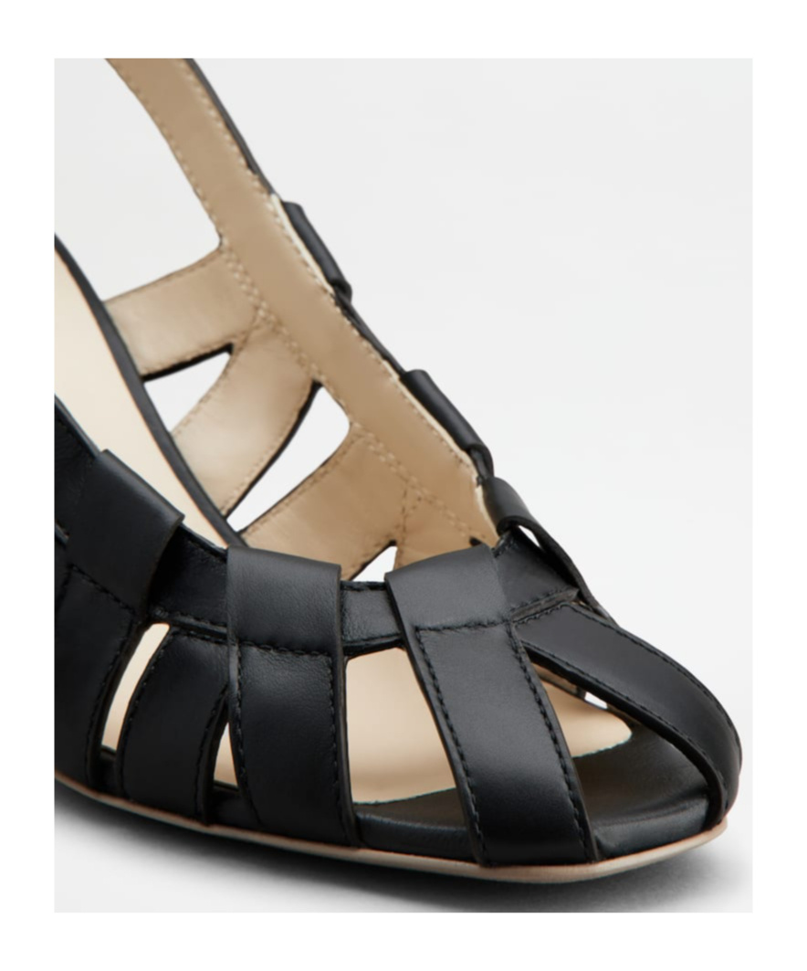 TOD'S CUT-OUT SLING-BACK LEATHER PUMPS 