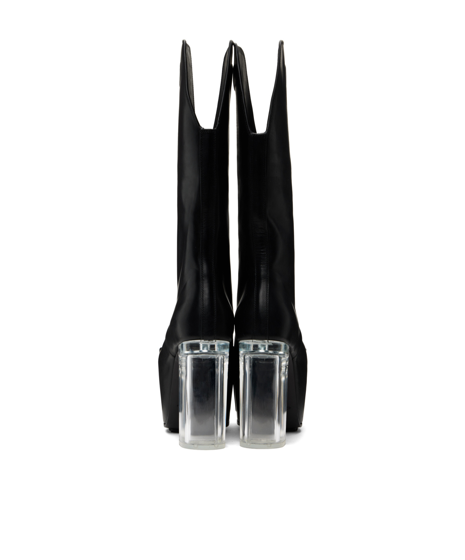Rick Owens Square Head Riveted Short Boots In Black