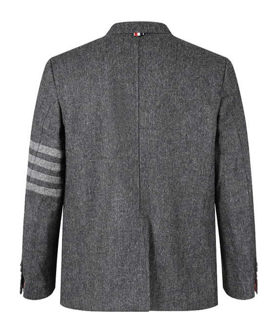 Shop Thom Browne Stripe-detail Single-breasted Blazer In Black