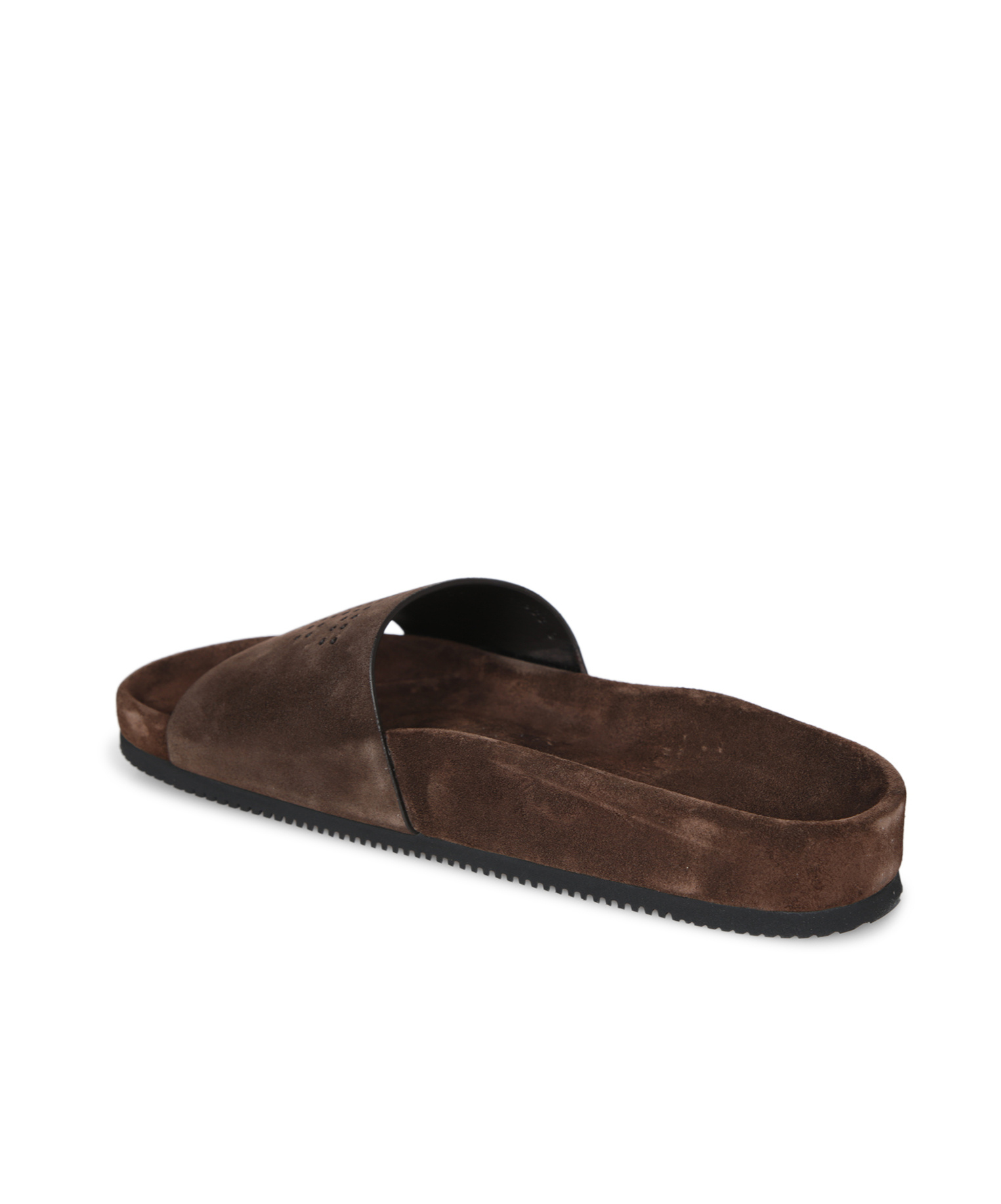 Tom Ford Brown Slides With Suede Texture And Sturdy Sole In Brown