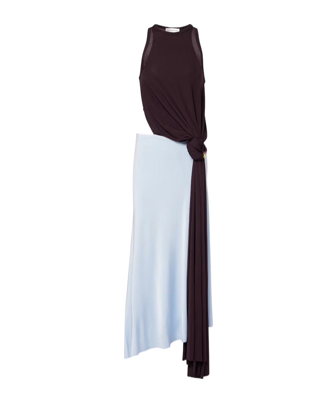 Victoria Beckham Draped Two-tone Crepe-paneled Jersey Maxi Dress In Multi