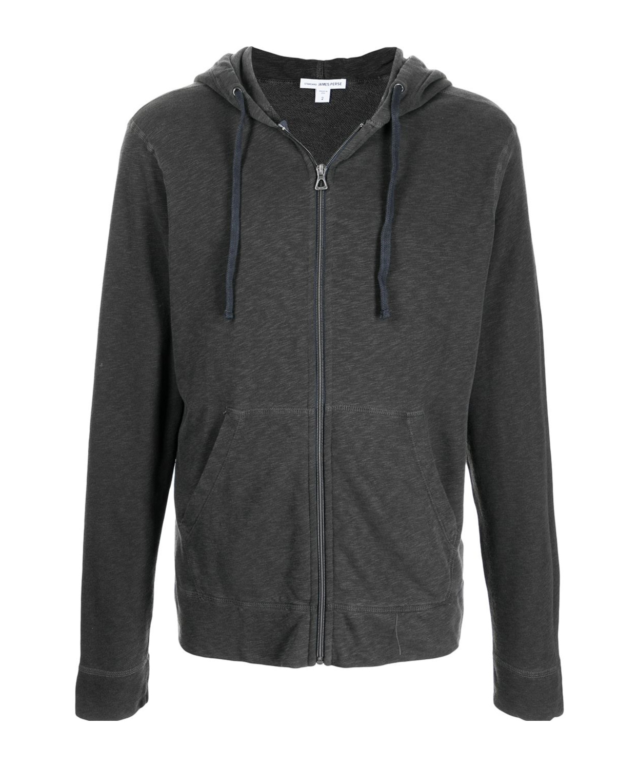 James Perse Fitted Zip-up Hoodie In Carbone