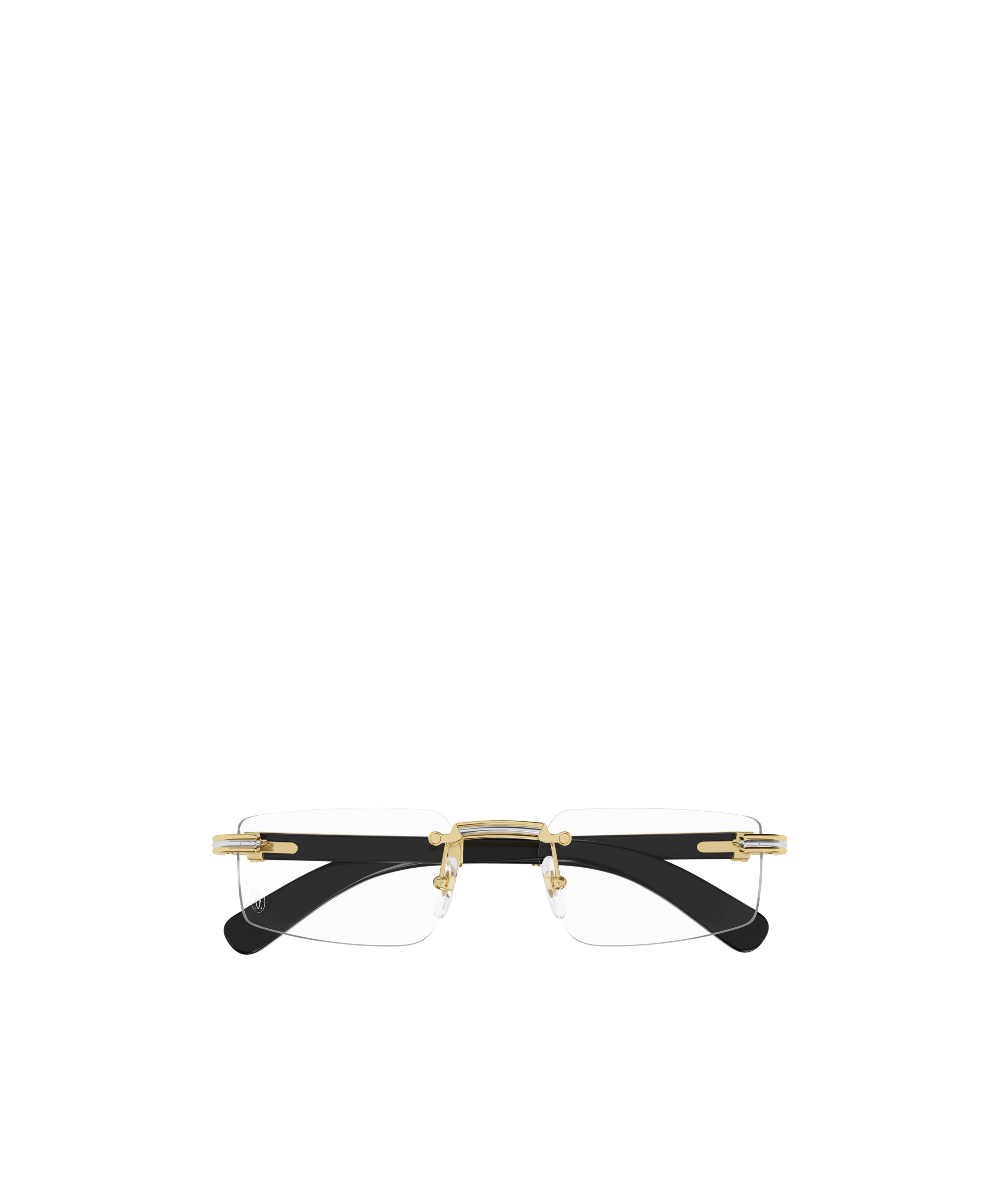 Cartier Rimless Rectangle Frame Glasses In Green