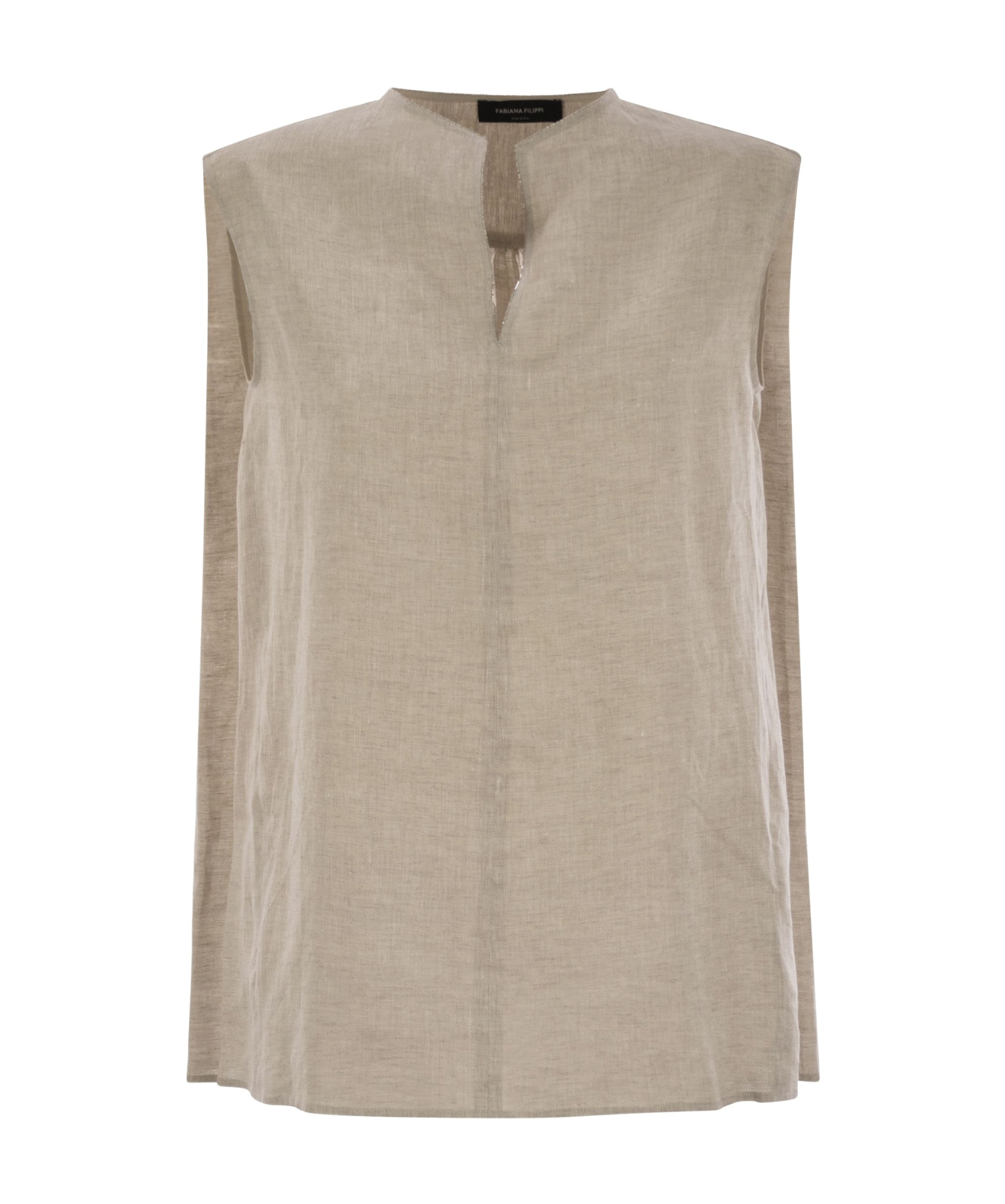 Fabiana Filippi Women's Linen Sleeveless Top In Nude