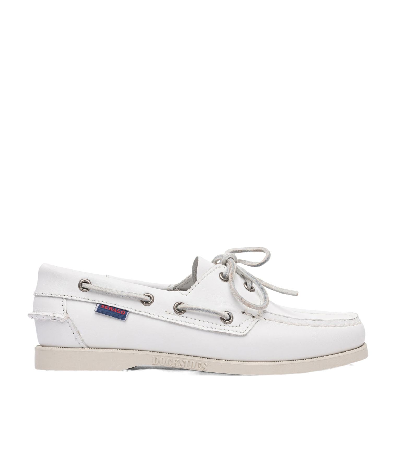 Sebago Slip-on Shoes With Rubber Sole And Metal Eyelets In White