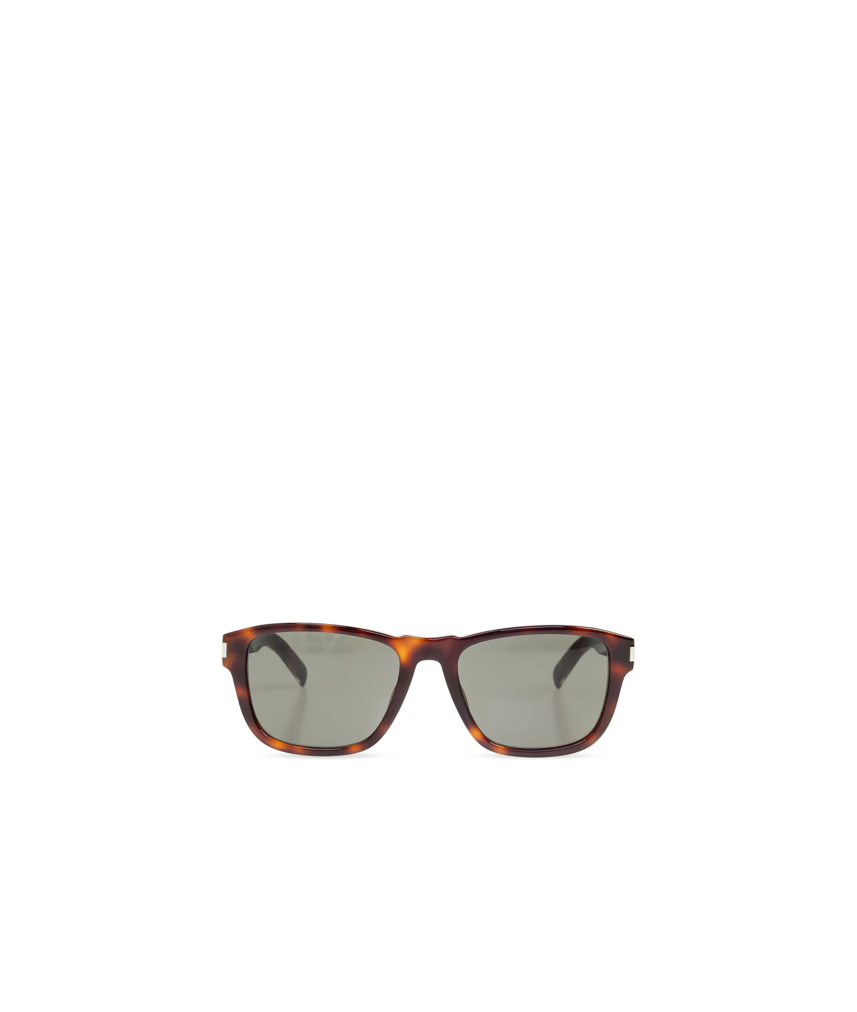 Saint Laurent Square Sunglasses With Tinted Lenses And Tortoiseshell Frame In Gray