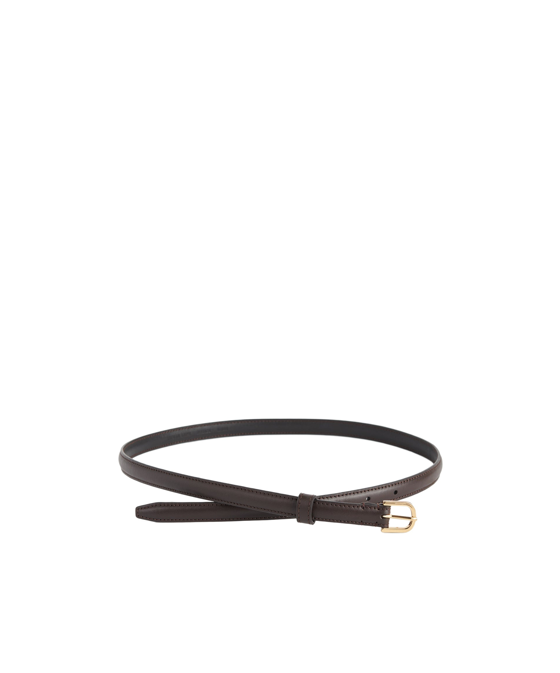Totême Thin Leather Trouser Belt Bark In Black