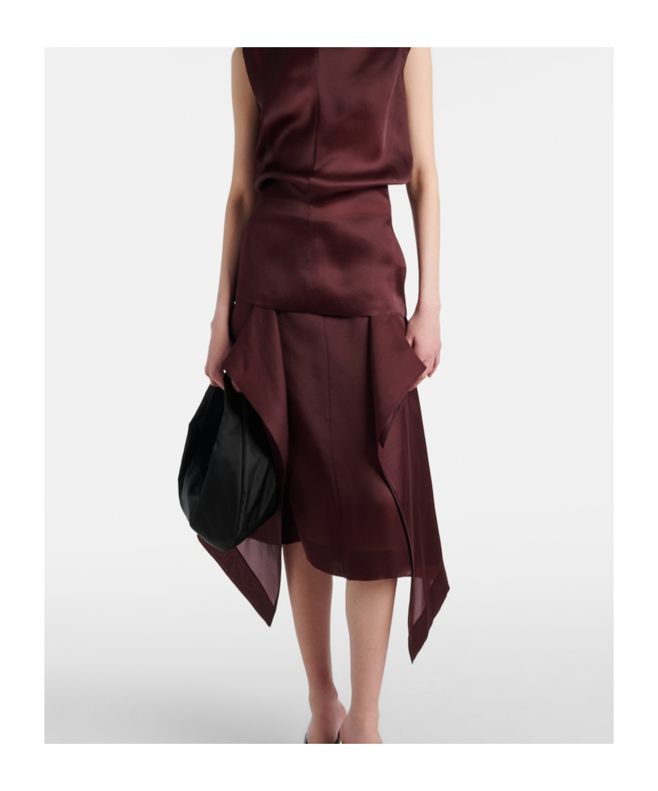 Khaite Nina Midi Skirt In Burgundy