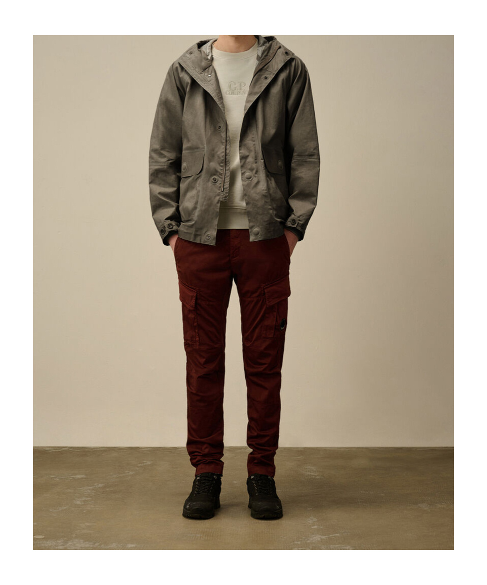 C.p. Company Long Sleeve Hooded Casual Jacket In Brown