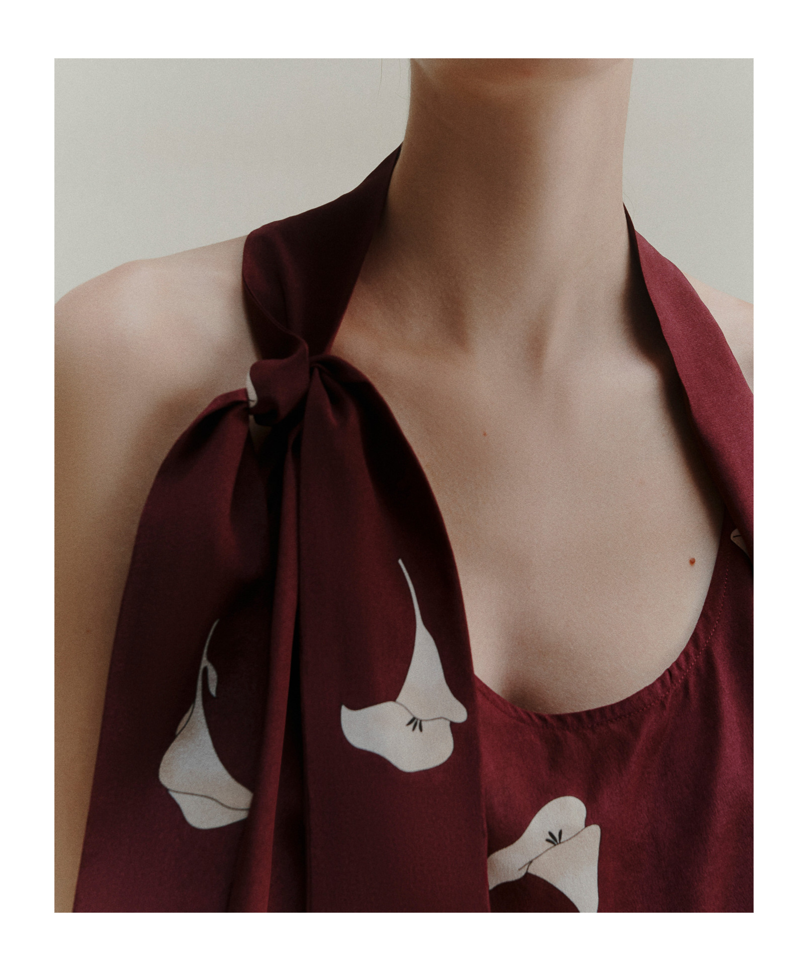 Marella Printed Silk Top - Natural In Red