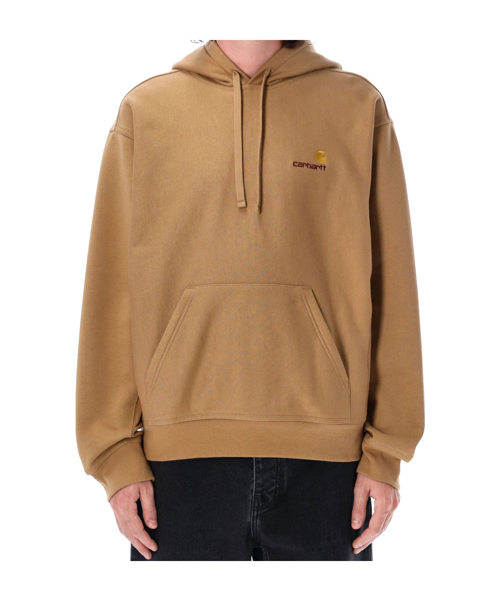Carhartt Hooded Sweatshirt Kangaroo Pocket In Brown