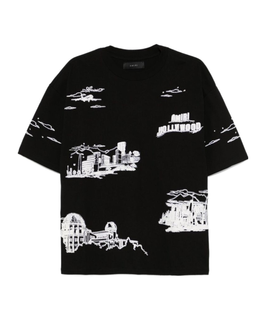 Amiri La Landmark T-shirt In Black