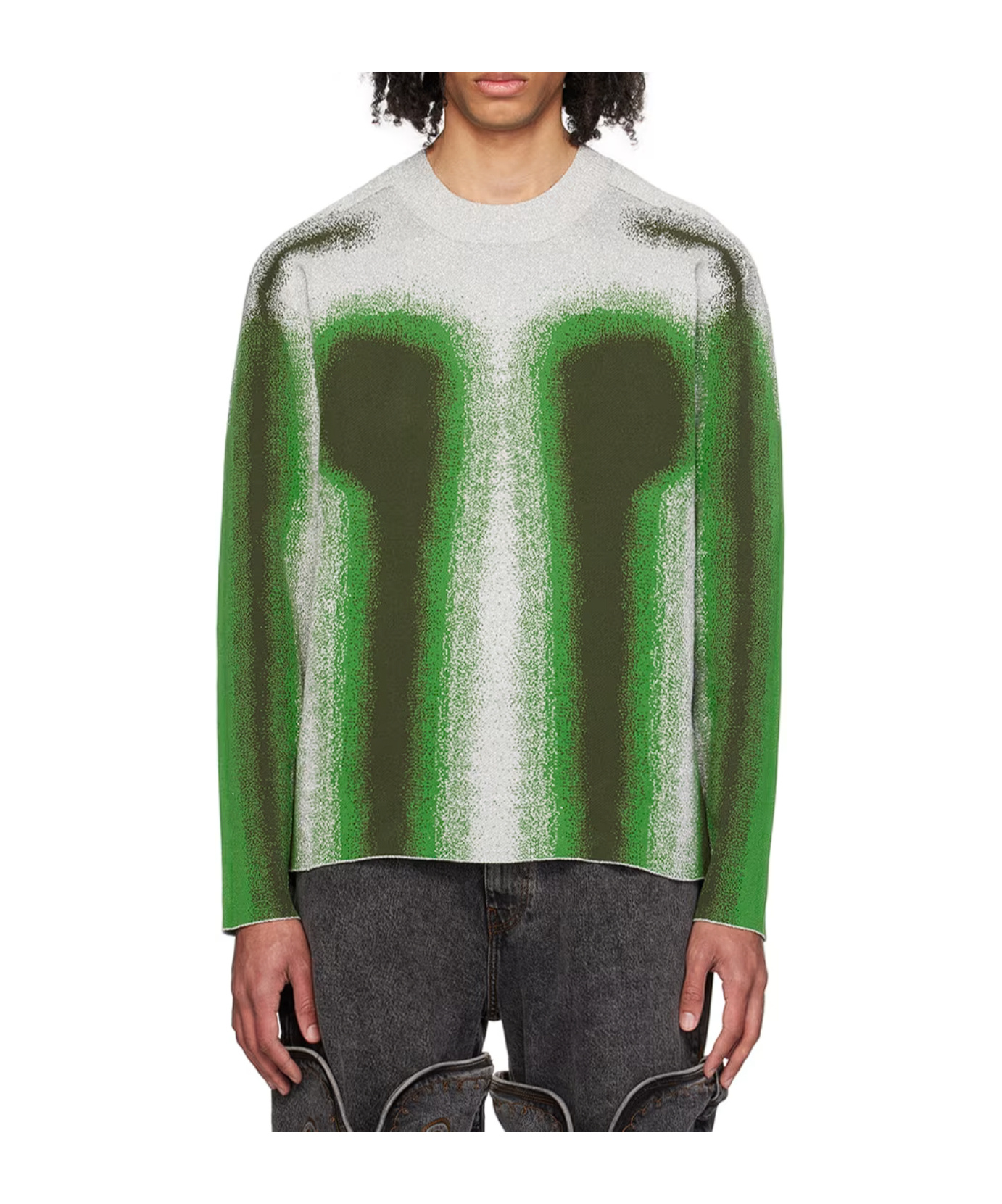 Y/project Gradual Pattern Sweater In Green