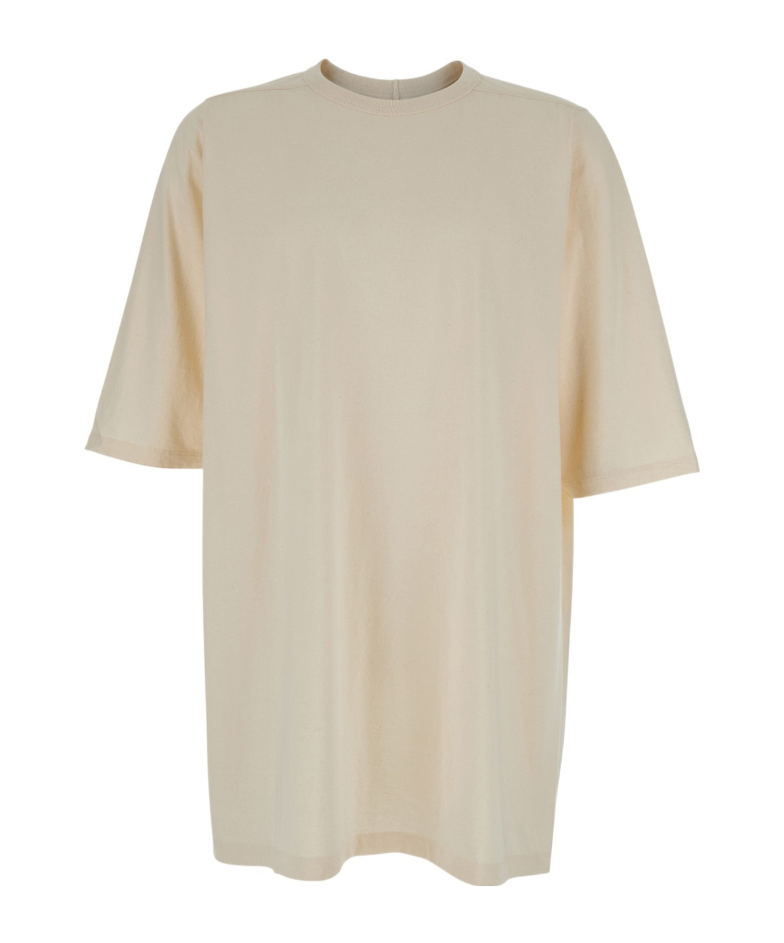 Rick Owens Jumbo White Round Neck T-shirt In Cotton Man In Nude