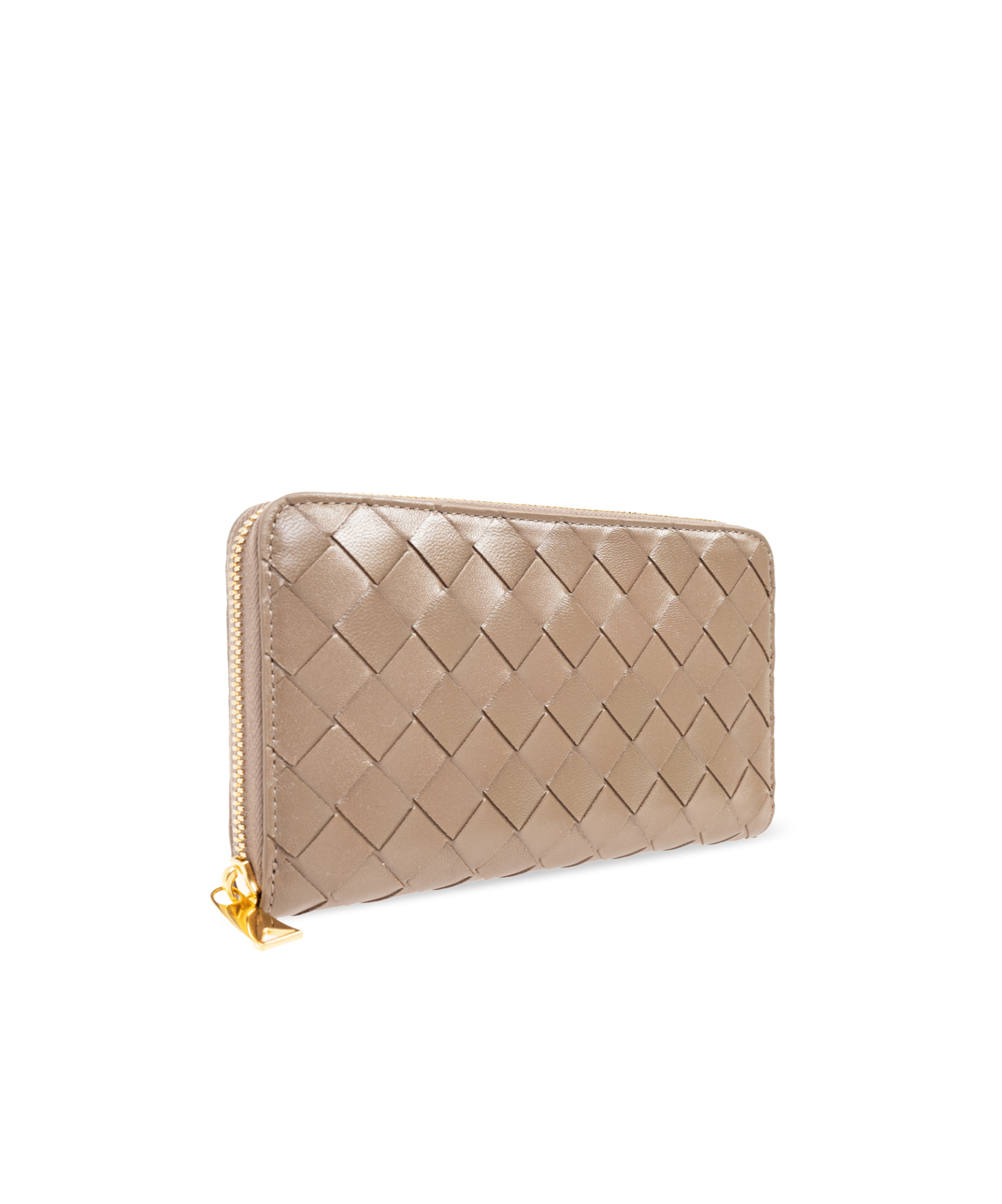 Bottega Veneta Intrecciato Zip Around Wallet In Nude