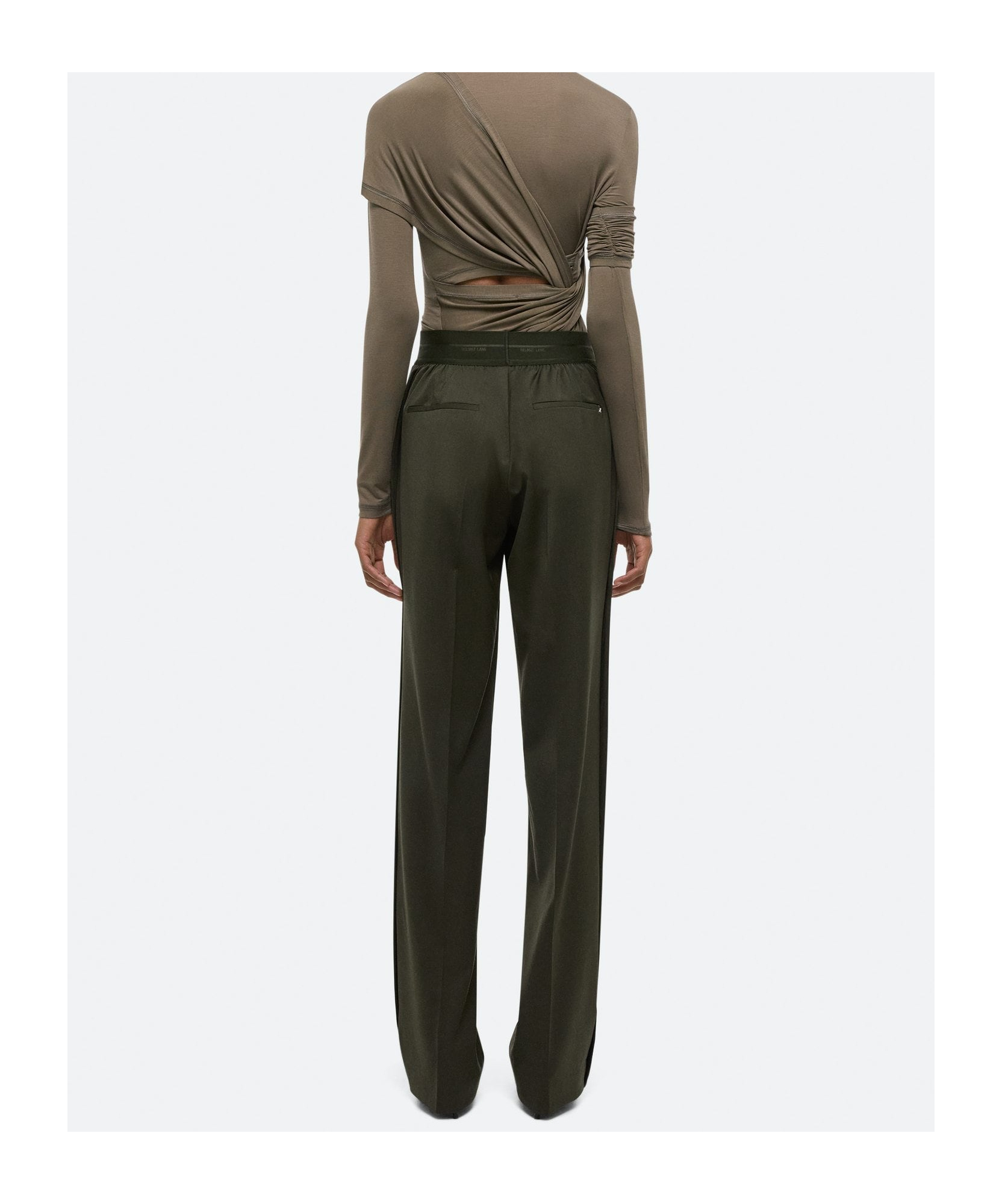 Helmut Lang Elastic Waist Casual Pants In Green