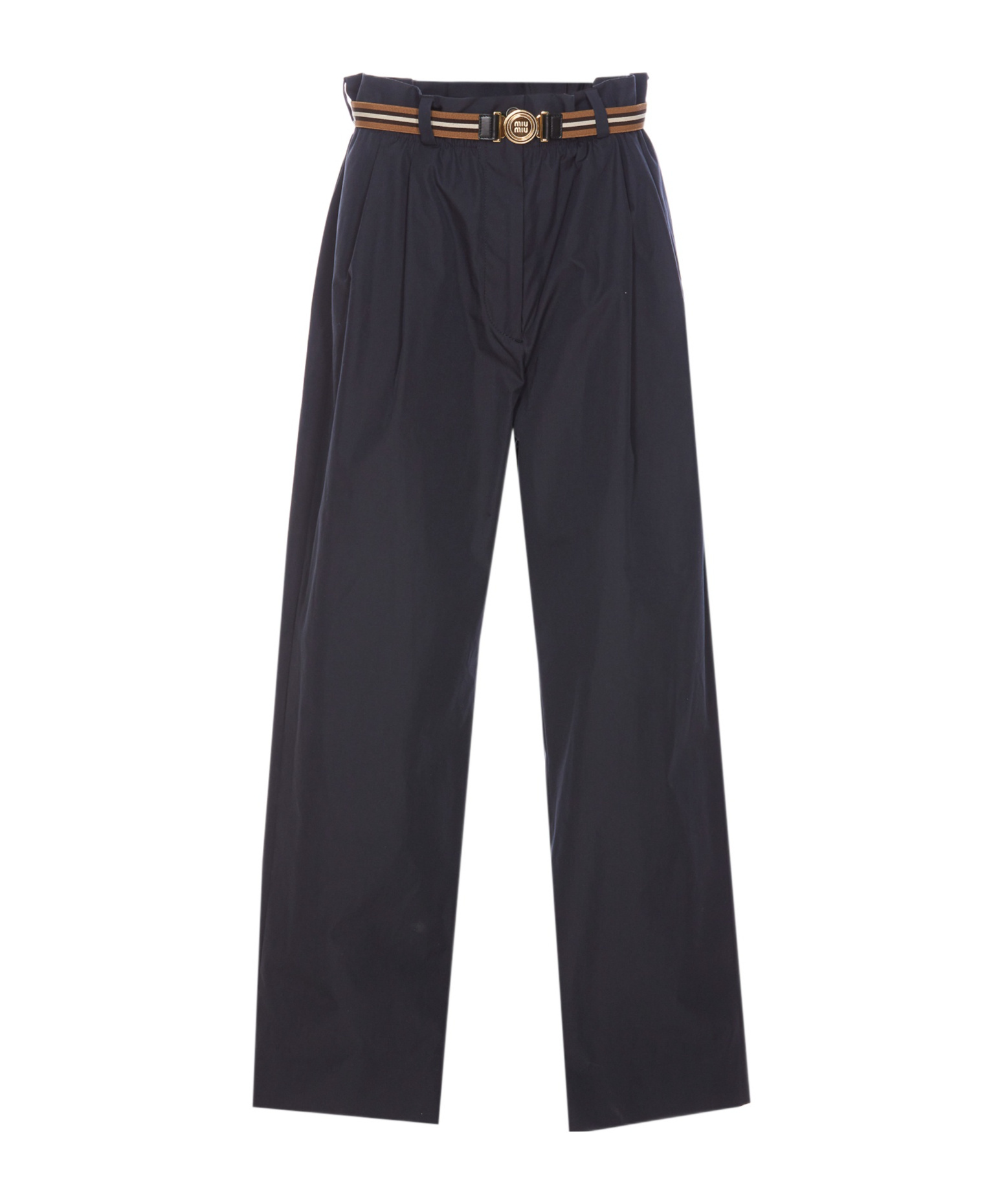 MIU MIU PANAMA COTTON PANTS WITH BELT