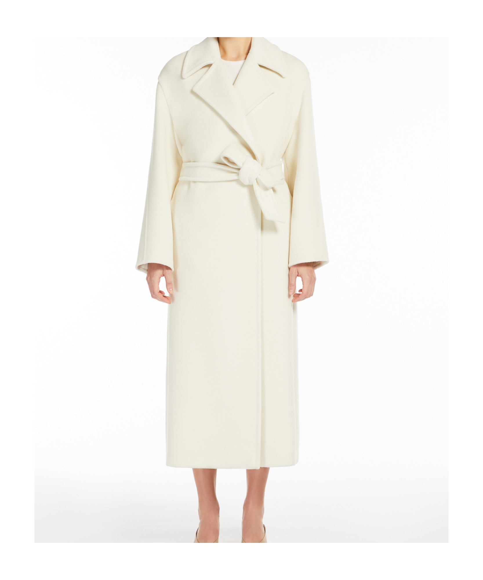 Max Mara White Alpaca Fragore Orsetto Biver Coat In White