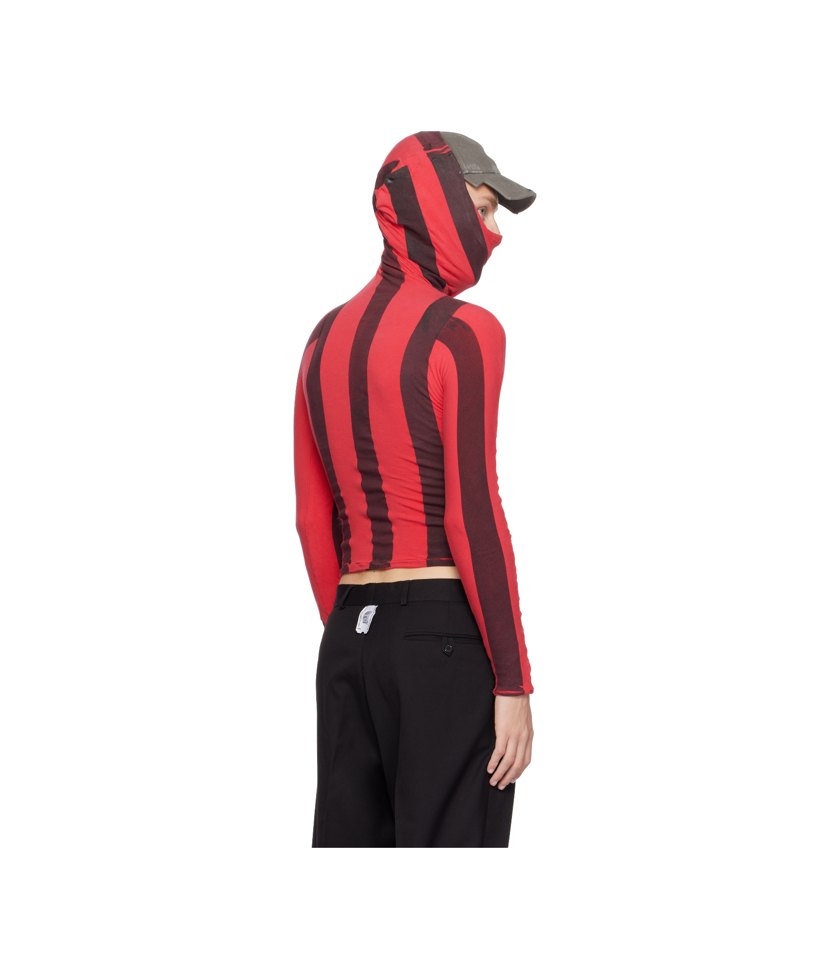 Prototypes Twisted Hood Longsleeve Hoodie In Red