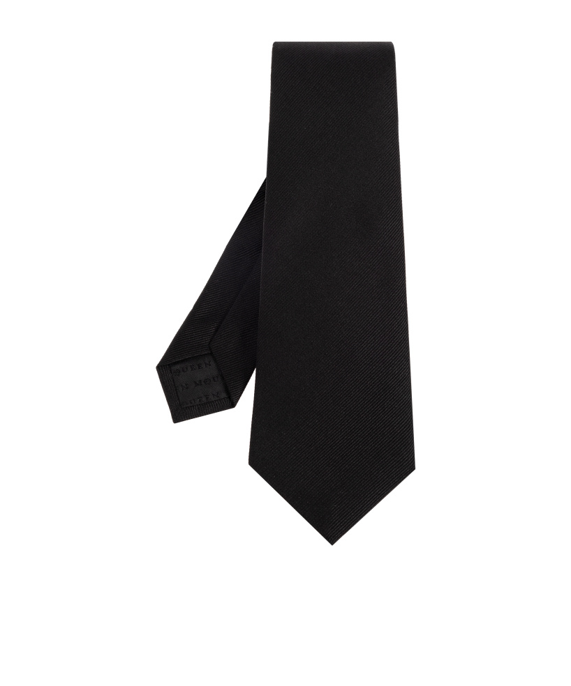 Alexander Mcqueen Flower-embroidered Silk Tie In Black