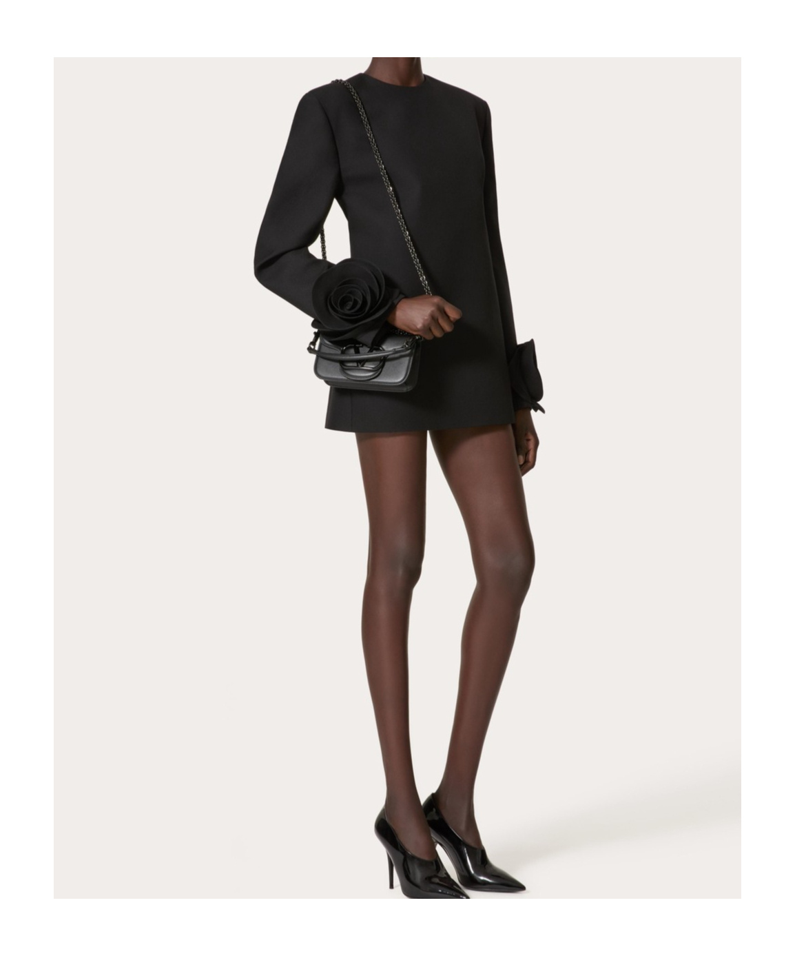 Valentino Robe Courte En Double Compact Drill Femme Noir 40 In Black
