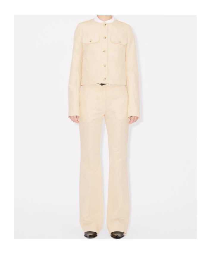 Kenzo Belt-loop Casual Pants In Cream