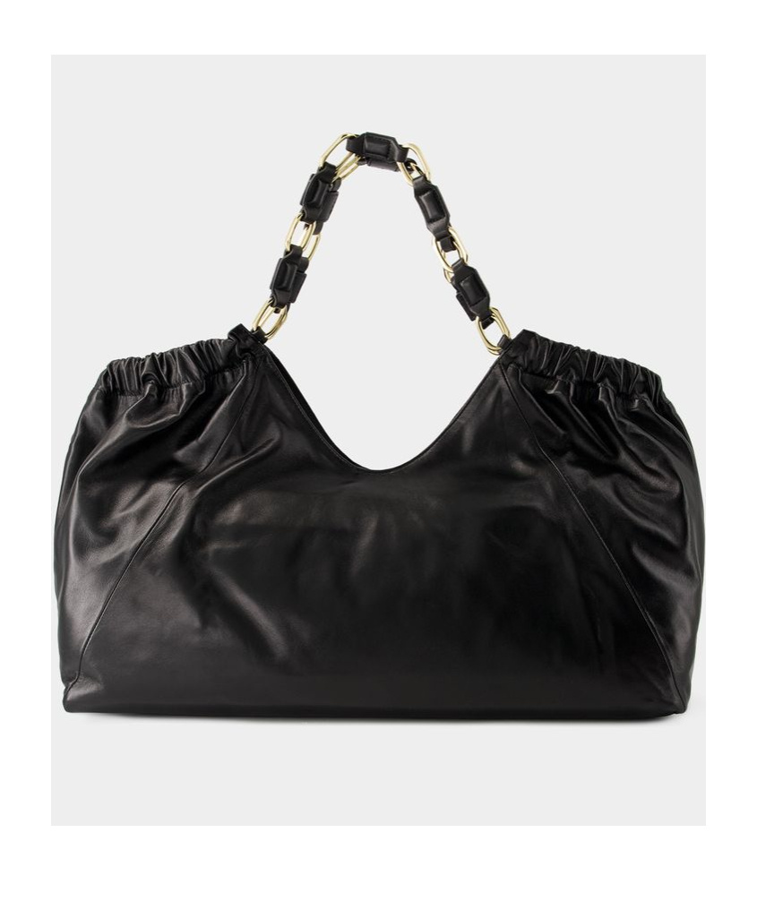 Shop Anine Bing Kate Logo Embossed Tote Bag In Black
