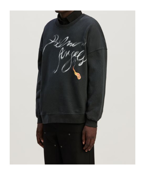 PALM ANGELS PALM ANGELS LOGO PRINTED CREWNECK SWEATSHIRT