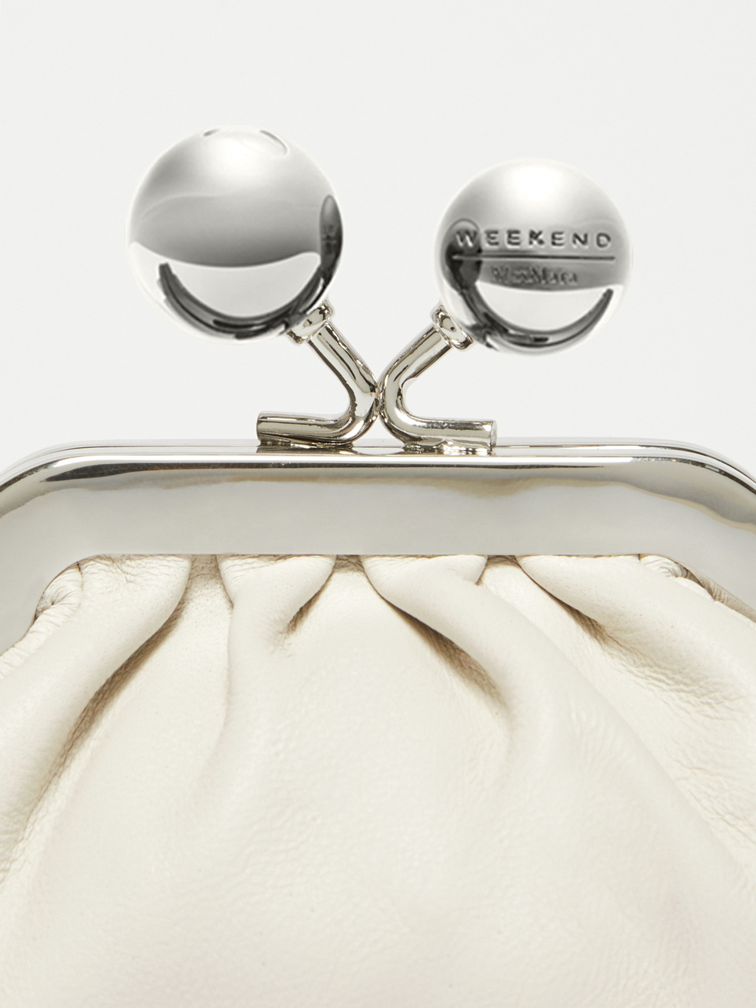 Weekend Max Mara Nano Pasticcino Asymmetrical Kiss Lock Luggage Accessories In White