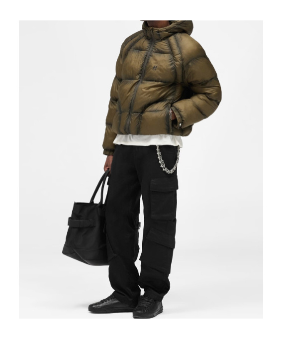 Represent Padded And Quilted Nylon Down Jacket In Green