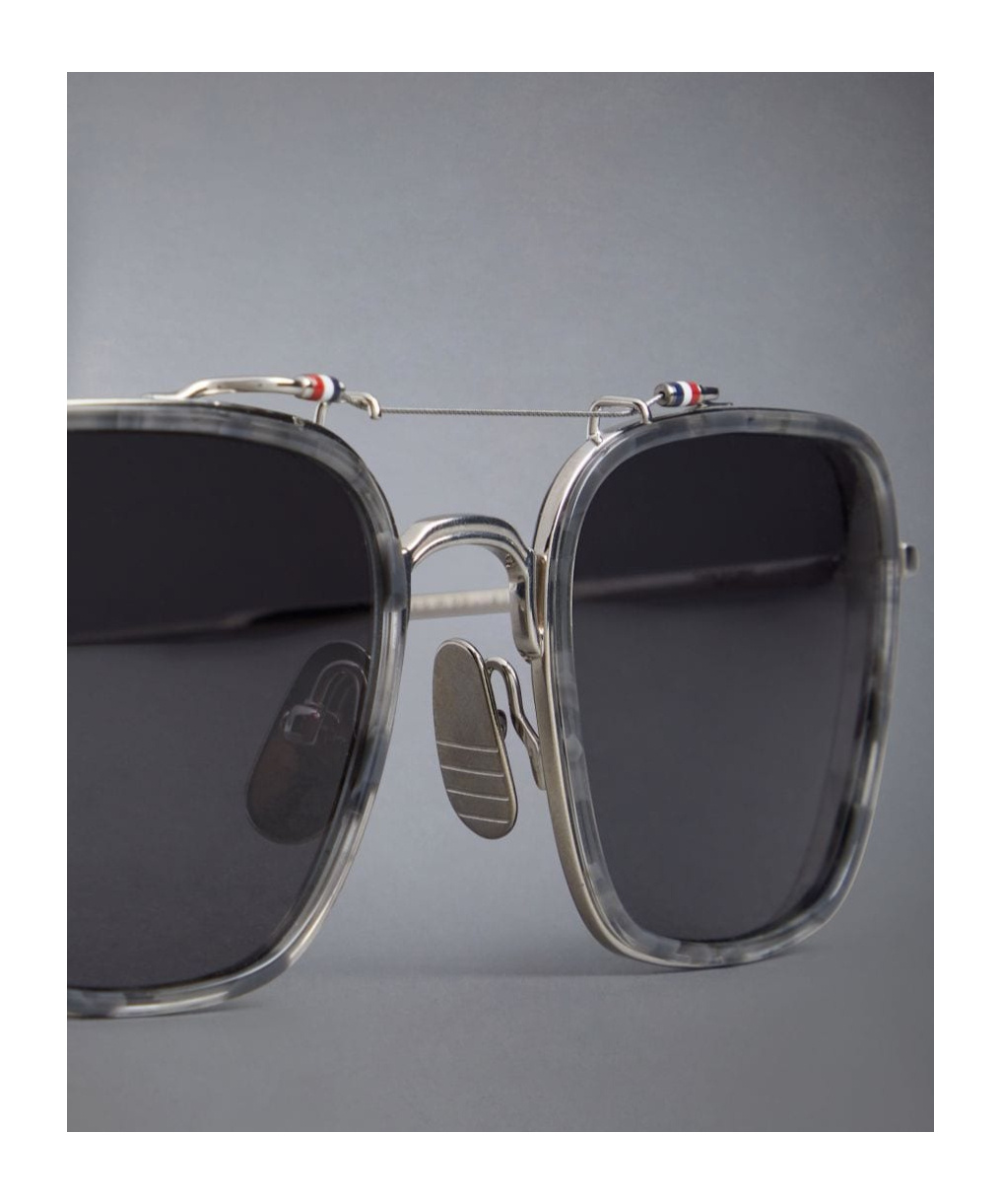 Thom Browne Tortoiseshell Rectangular-frame Sunglasses In Black